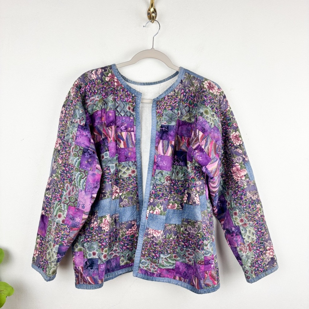 Vintage Patchwork Quilted Jacket Sz Medium